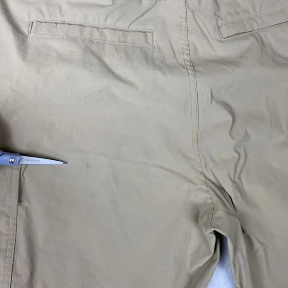 Orvis Tech Cargo Shorts Mens 36 Tan Hiking Outdoor Ripstop Nylon Stretch Media